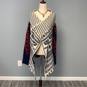 Windsor Navy and Cream Geometric Cardigan